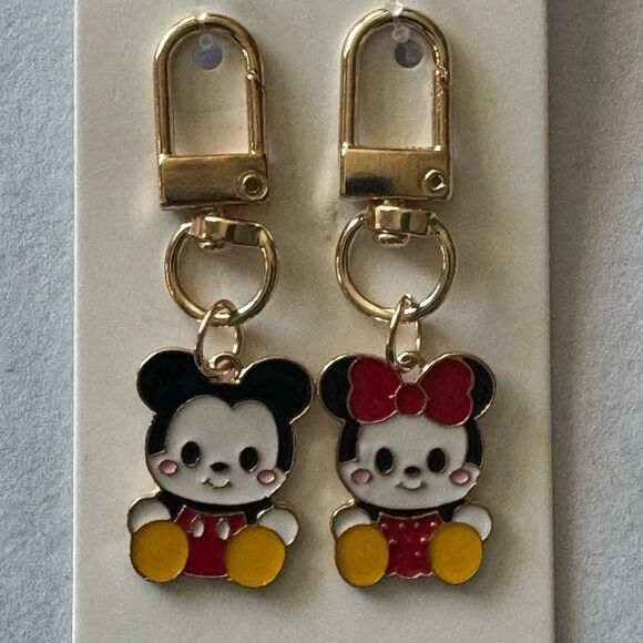 BAG CHARM Gold Tone Baby Mickey and Minnie Bag Charm Keychain - Picture 2 of 3